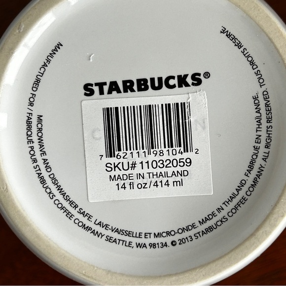 STARBUCKS 2013 Holiday Collection Siren Mermaid Logo Ceramic Mugs Set of 2 - Picture 14 of 15